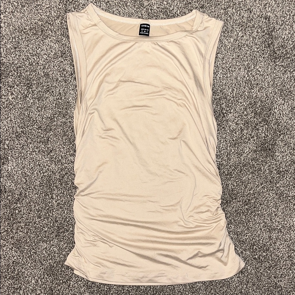 SHEIN Cream Sleeveless Tank Top